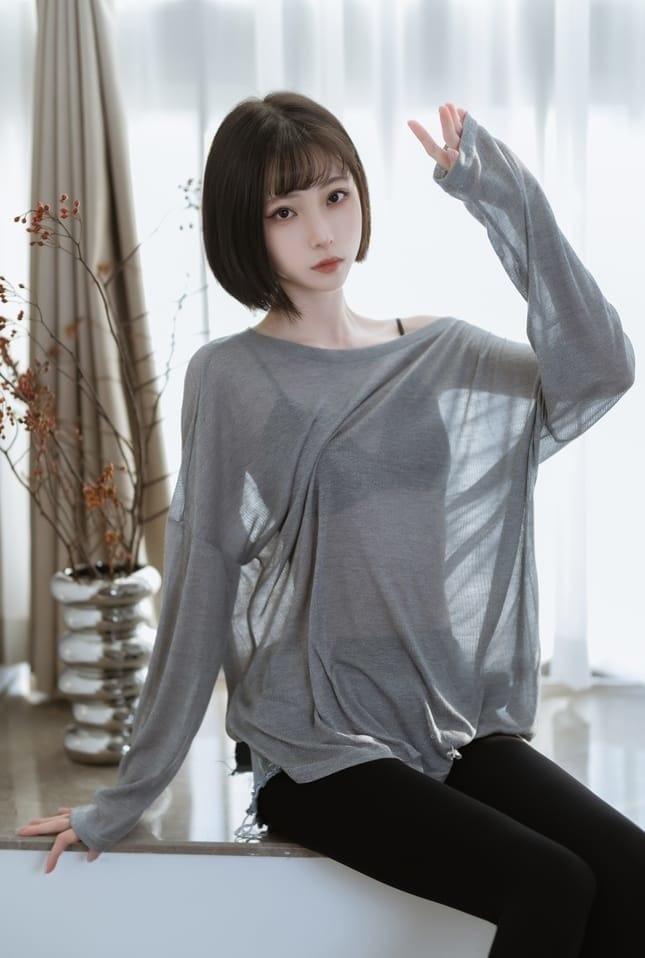 许岚LAN – NO.27 半透毛衣 [40P-568M]-1
