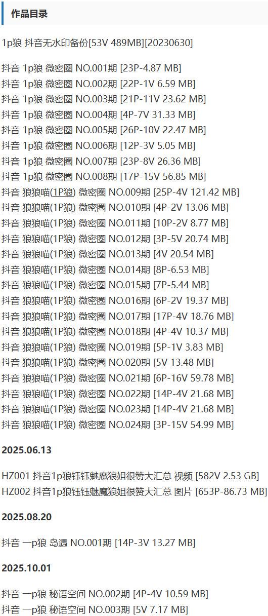 1p狼(狼狼喵) – 微密圈写真&视频合集【持续更新中】-1